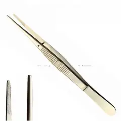 Rodus Penset 15.5 cm Çapraz Tırtıklı Doku Penseti Düz