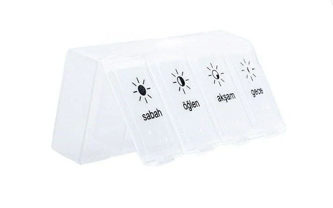 İlaç Kutusu Günlük 4 Gözlü Kapaklı