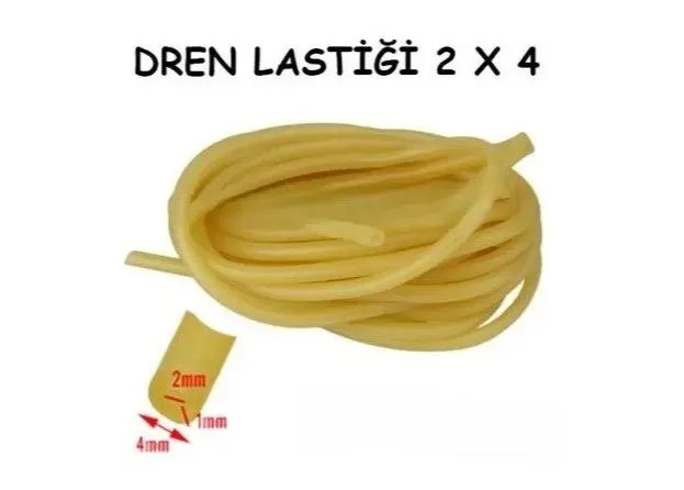 Dren Lastiği Lastik Turnike 2x4 mm Serum Lastiği 1 Metre