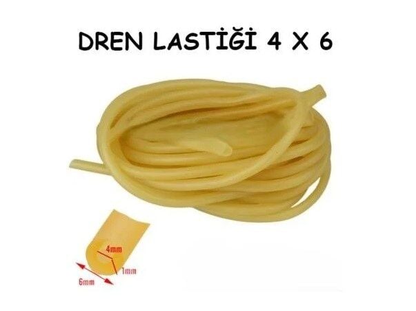 Dren Lastiği Lastik Turnike 4 mm x 6 mm Serum Lastiği 1 Metre