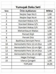 Yumuşak Doku Seti 16 Parça