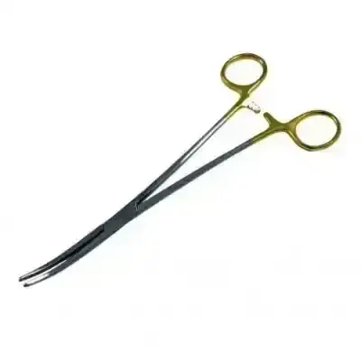 Wellson Hemostatik Pens 22 cm Eğri Altın Sap