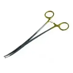 Wellson Hemostatik Pens 22 cm Eğri Altın Sap
